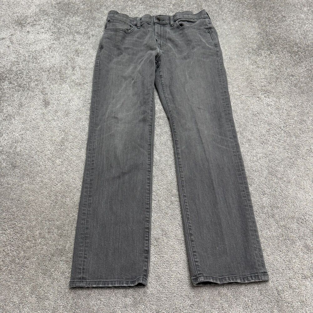 J.Crew Flex Straight Fit Denim Jeans Men 31x30 Grey Charcoal Wash Stretch Cotton